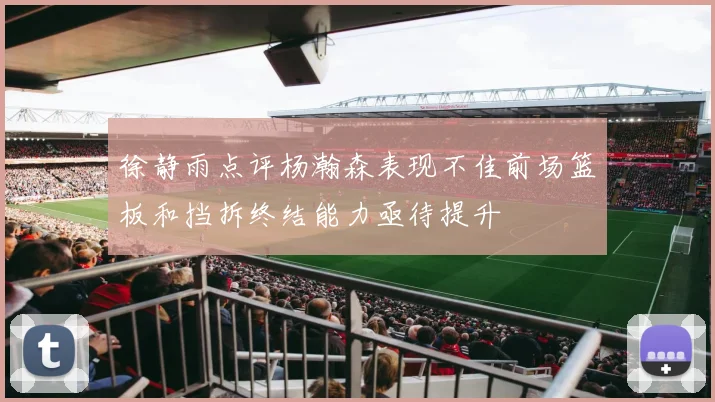 徐静雨点评杨瀚森表现不佳前场篮板和挡拆终结能力亟待提升